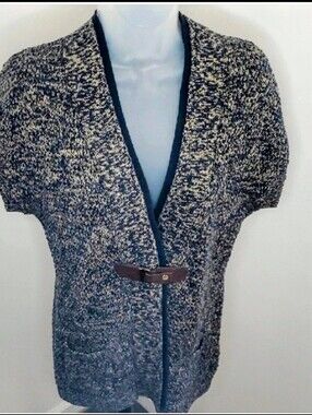 Christopher & Banks Blue and Cream Knit Sweater Size Medium